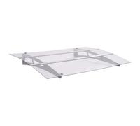 Berkfield Door Canopy Silver And Transparent 120X90 Cm Polycarbonate