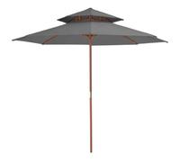 Berkfield Double Decker Parasol With Wooden Pole 270 Cm Anthracite