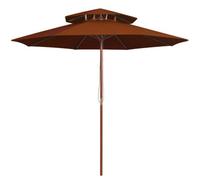 Berkfield Double Decker Parasol With Wooden Pole Terracotta 270 Cm