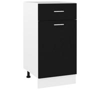 Berkfield Drawer Bottom Cabinet Black 40X46X81.5 Cm Engineered Wood