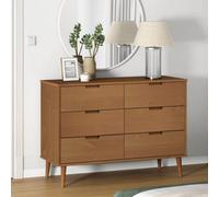 Berkfield Drawer Cabinet Molde Brown 113X40X80 Cm Solid Wood Pine