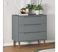 Berkfield Drawer Cabinet Molde Grey 80X40X80 Cm Solid Wood Pine