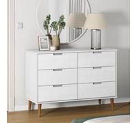Berkfield Drawer Cabinet Molde White 113X40X80 Cm Solid Wood Pine