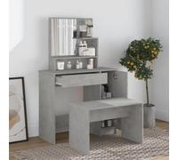 Berkfield Dressing Table Set Concrete Grey 86.5X35X136 Cm