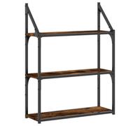 Berkfield Durable 3-Tier Wall Shelf Smoked Oak 60X21X78.5 Cm Engineered Wood