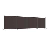 Berkfield Durable 4-Panel Room Divider Brown 698X180 Cm Fabric