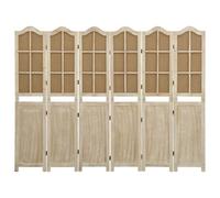 Berkfield Durable 6-Panel Room Divider Brown 214X165 Cm Fabric