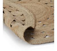 Berkfield Durable Area Rug Braided Design Jute 150 Cm Round
