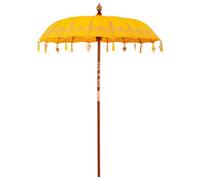 Berkfield Durable Balinese Parasol Yellow (180-190) X 250 Cm