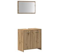 Berkfield Durable Bathroom Cabinet With Mirror Artisan Oak Engineered Wood