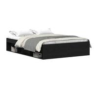 Berkfield Durable Bed Frame Without Mattress Black Oak 135X190 Cm Engineered Wood