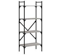Berkfield Durable Bookcase 4-Tier Grey Sonoma 56X31.5X138.5 Cm Engineered Wood