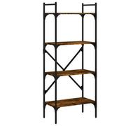 Berkfield Durable Bookcase 4-Tier Smoked Oak 56X31.5X138.5 Cm Engineered Wood