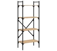 Berkfield Durable Bookcase 4-Tier Sonoma Oak 56X31.5X138.5 Cm Engineered Wood