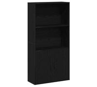 Berkfield Durable Bookcase Black Oak 60X24X120 Cm Engineered Wood