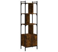 Berkfield Durable Bookcase With Door Smoked Oak 44.5X30X154.5 Cm Engineered Wood