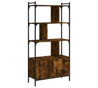 Berkfield Durable Bookcase With Doors Smoked Oak 76.5X30X154.5 Cm Engineered Wood