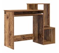 Berkfield Durable Brown Computer Desk Old Wood Engineered Wood Medium Storage