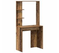 Berkfield Durable Brown Writing Desk Old Wood Solid Reclaimed Wood Medium Shelving