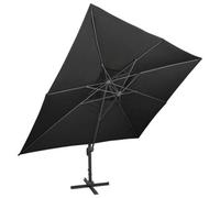 Berkfield Durable Cantilever Umbrella With Double Top Black 400X300 Cm