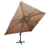 Berkfield Durable Cantilever Umbrella With Double Top Taupe 400X300 Cm