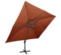 Berkfield Durable Cantilever Umbrella With Double Top Terracotta 400X300 Cm