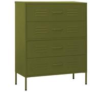 Berkfield Durable Chest Of Drawers Olive Green 80X35X101.5 Cm Steel
