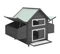 Berkfield Durable Chicken Coop Grey And White 152X96X110 Cm Solid Firwood