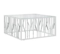 Berkfield Durable Coffee Table 100X100X50 Cm Stainless Steel And Glass