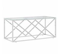 Berkfield Durable Coffee Table 110X45X45 Cm Stainless Steel And Glass