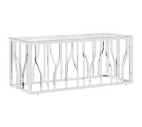 Berkfield Durable Coffee Table 110X45X45 Cm Stainless Steel And Glass