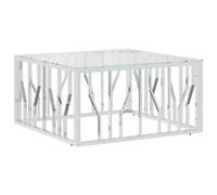 Berkfield Durable Coffee Table 80X80X40 Cm Stainless Steel And Glass