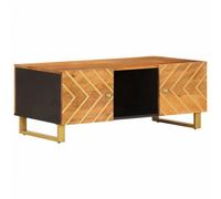 Berkfield Durable Coffee Table Brown And Black 100X54X40 Cm Solid Wood Mango
