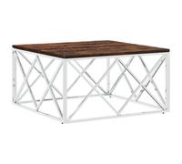 Berkfield Durable Coffee Table Stainless Steel And Solid Wood Reclaimed