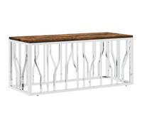 Berkfield Durable Coffee Table Stainless Steel And Solid Wood Reclaimed