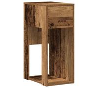 Berkfield Durable Computer Tower Stand With Drawer Old Wood 30X44X74 Cm