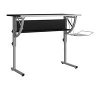 Berkfield Durable Craft Desk Black&grey 110X53X(58-87) Cm Engineered Wood&steel