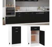Berkfield Durable Drawer Bottom Cabinet Black 40X46X81.5 Cm Engineered Wood