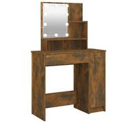 Berkfield Durable Dressing Table With Led Smoked Oak 86.5X35X136 Cm