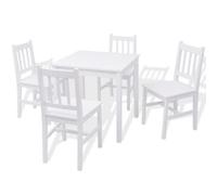 Berkfield Durable Five Piece Dining Set Pinewood White
