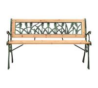 Berkfield Durable Garden Bench 122 Cm Cast Iron And Solid Firwood