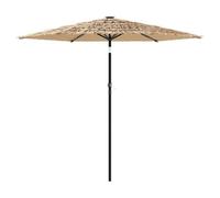 Berkfield Durable Garden Parasol With Steel Pole Brown 268X268X226 Cm