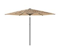 Berkfield Durable Garden Parasol With Steel Pole Brown 288X288X225 Cm