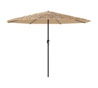Berkfield Durable Garden Parasol With Steel Pole Brown 388X388X248 Cm