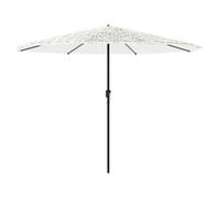 Berkfield Durable Garden Parasol With Steel Pole White 388X388X248 Cm
