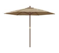 Berkfield Durable Garden Parasol With Wooden Pole Taupe 299X240 Cm