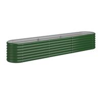 Berkfield Durable Garden Planter Powder-Coated Steel 224X40X36 Cm Green