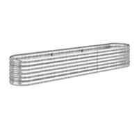 Berkfield Durable Garden Planter Powder-Coated Steel 224X40X36 Cm Silver
