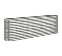 Berkfield Durable Garden Planter Powder-Coated Steel 224X40X68 Cm Silver