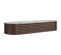 Berkfield Durable Garden Planter Powder-Coated Steel 224X80X36 Cm Brown